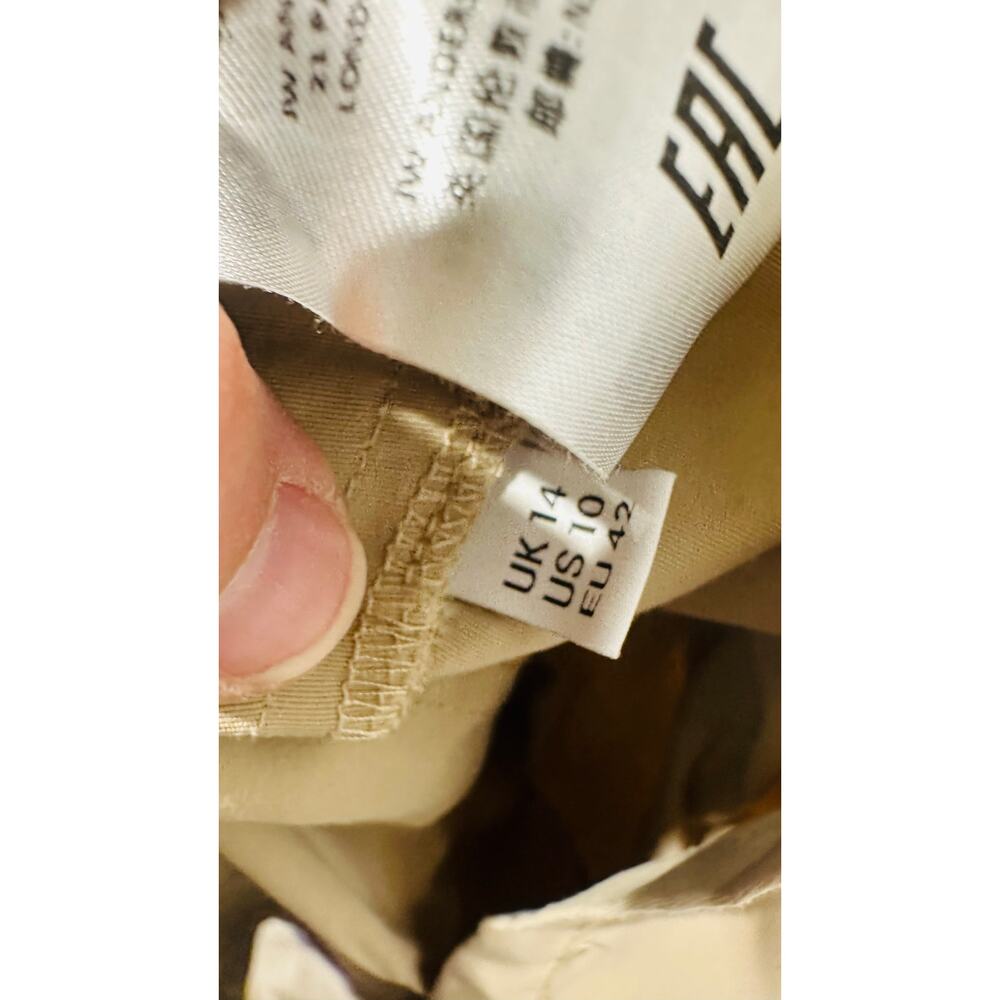 JW ANDERSON Tan Khaki 100% Cotton A-Line Logo Travel Asymmetrical Wrap Skirt 10 - Picture 12 of 14